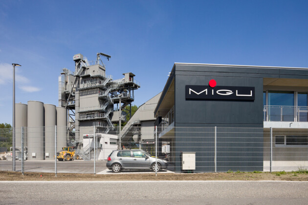 MIGU Asphalt Baugesellschaft Logo Gebäude